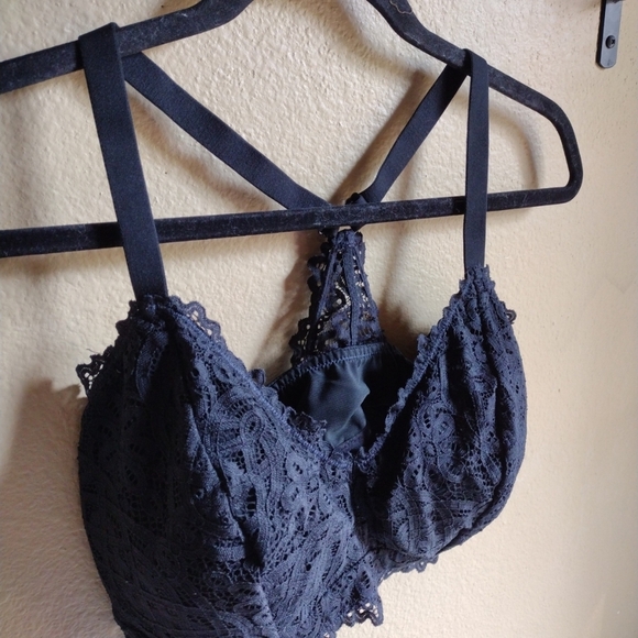Auden Women's Black Lace Padded Racerback Bra Bralette Sz 1X-Pull-On Wire Free - Picture 2 of 6